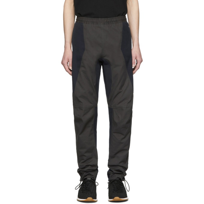 Photo: Bottega Veneta Grey and Navy Moto Trousers