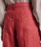 Brunello Cucinelli Hemp and linen wide-leg pants