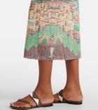 Staud Bryn printed plissé midi dress