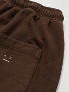 Acne Studios - Wide-Leg Logo-Embroidered Cotton-Jersey Sweatpants - Brown