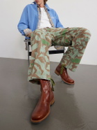 Cherry Los Angeles - Camouflage Paint-splattered Cargo Wide-leg Trousers - Green