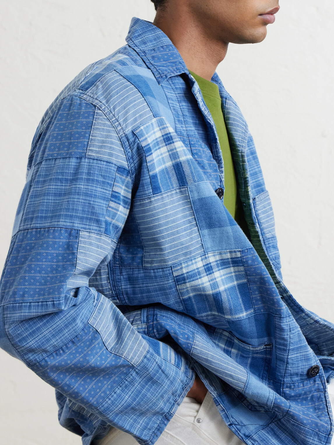 Monitaly - Patchwork Cotton Jacket - Blue