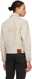 TOM FORD Gray Garment-Dyed Denim Jacket