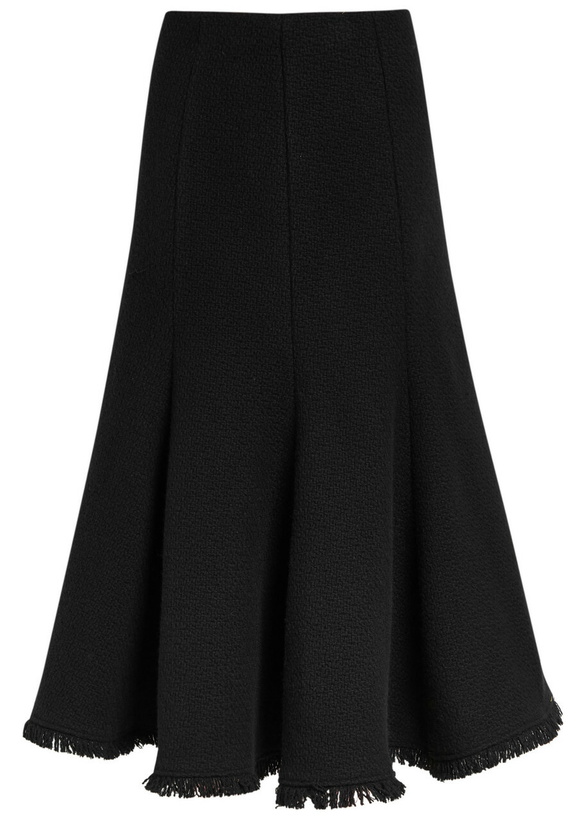 Photo: Gabriela Hearst Patterson Wool and Cashmere-blend Midi Skirt Black