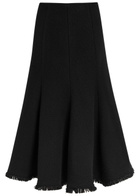 Gabriela Hearst Patterson Wool and Cashmere-blend Midi Skirt Black
