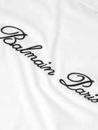 Balmain - Logo-Embroidered Cotton-Jersey T-Shirt - White