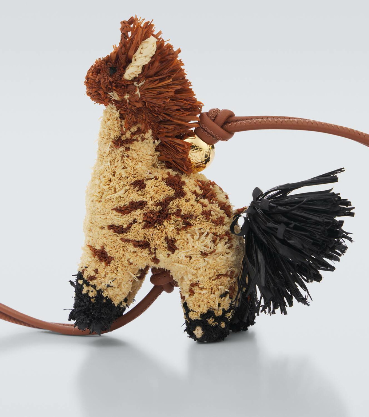【LOEWE】Paula's Ibiza★アニマル ジラフ ラフィア Bagチャーム Loewe Paula's Ibiza Giraffe raffia leather-trimmed bag charm