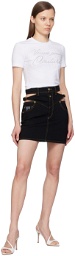 Versace Jeans Couture Black Cutout Denim Miniskirt