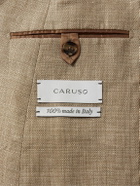 Caruso - Slim-Fit Double-Breasted Linen and Wool-Blend Blazer - Neutrals