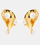 Oscar de la Renta Abstract Leaf embellished earrings