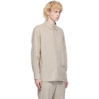 AURALEE Beige Cashmere Border Shirt