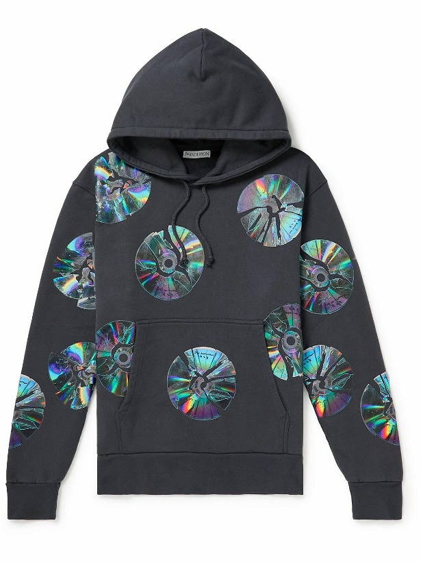 Photo: JW Anderson - Printed Cotton-Jersey Hoodie - Gray