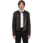 Maison Margiela Black Leather 5-Zip Sports Jacket