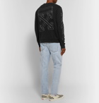 Off-White - Printed Loopback Cotton-Jersey Sweatshirt - Anthracite