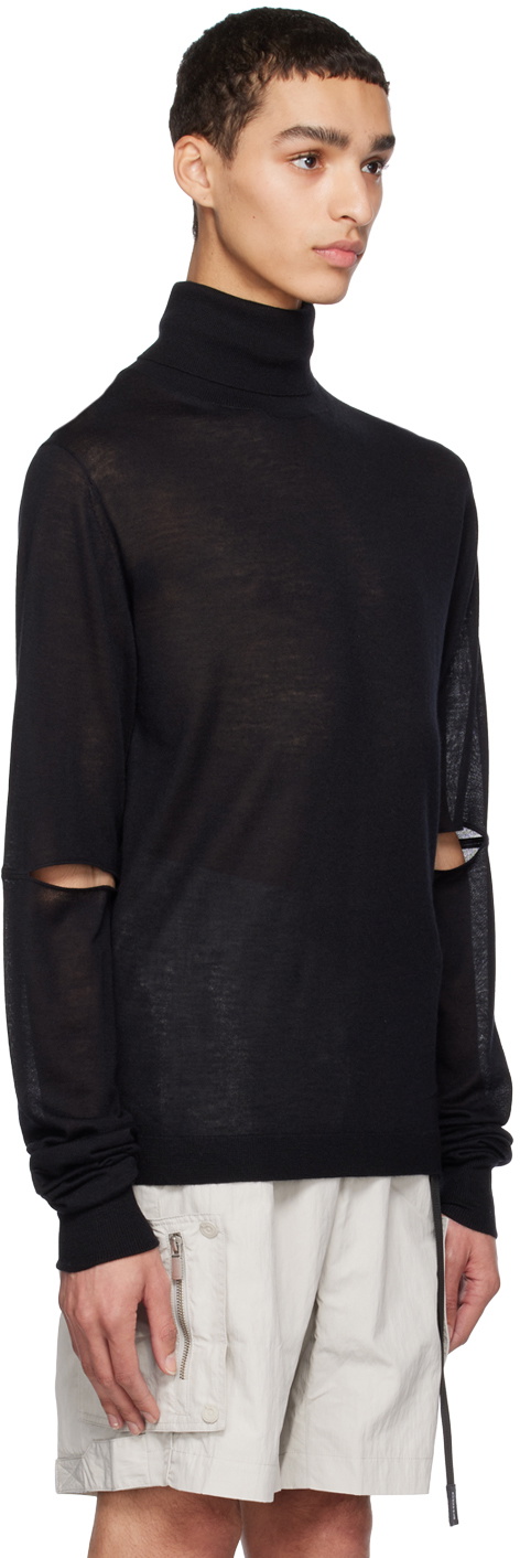 Helmut Lang Black Cut Out Turtleneck Helmut Lang