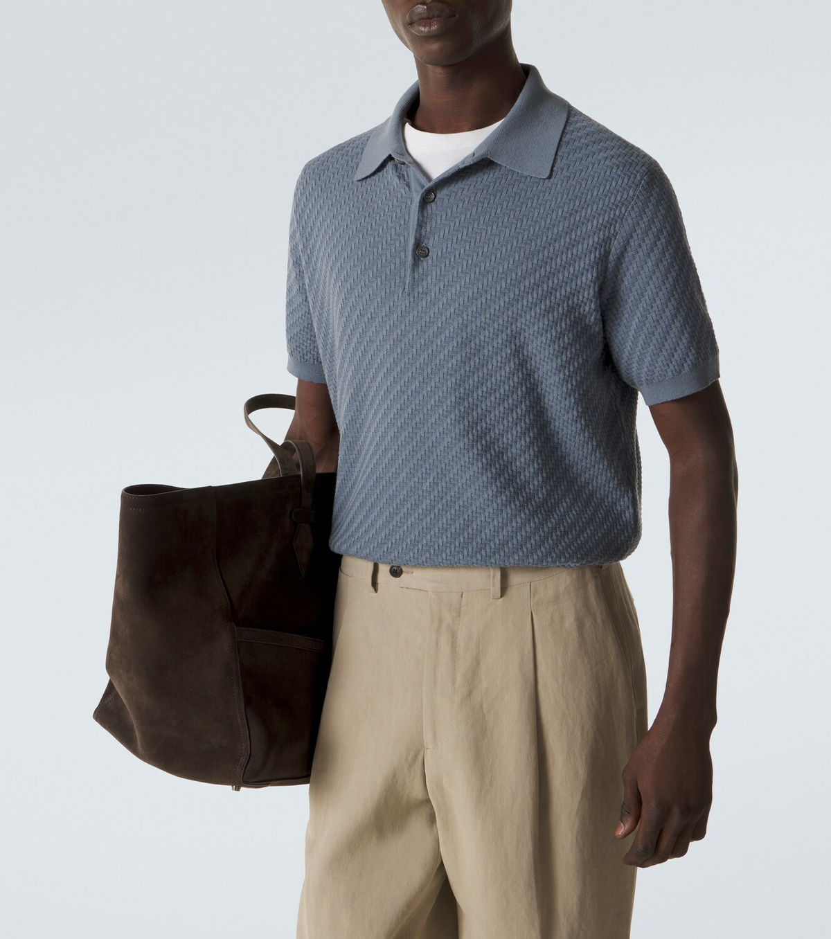 Brioni Cotton, silk, and cashmere polo shirt