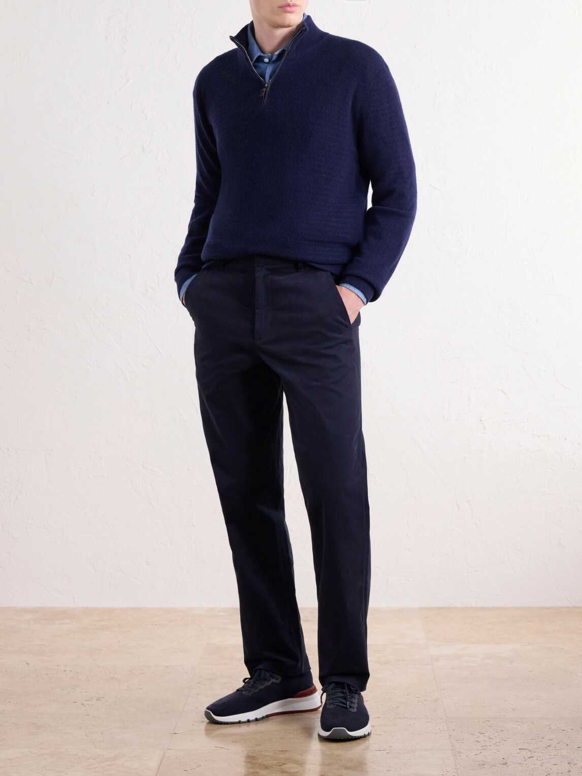 SEASE - Chino Tech Straight-Leg Cotton-Blend Twill Trousers - Blue