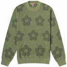 Kenzo Paris Men's Kenzo Flower Crew Knit in Sage Green