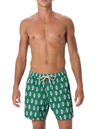 MC2 Saint Barth Man Lightweight Fabric Swim-shorts Lighting Micro Fantasy With Watches Print