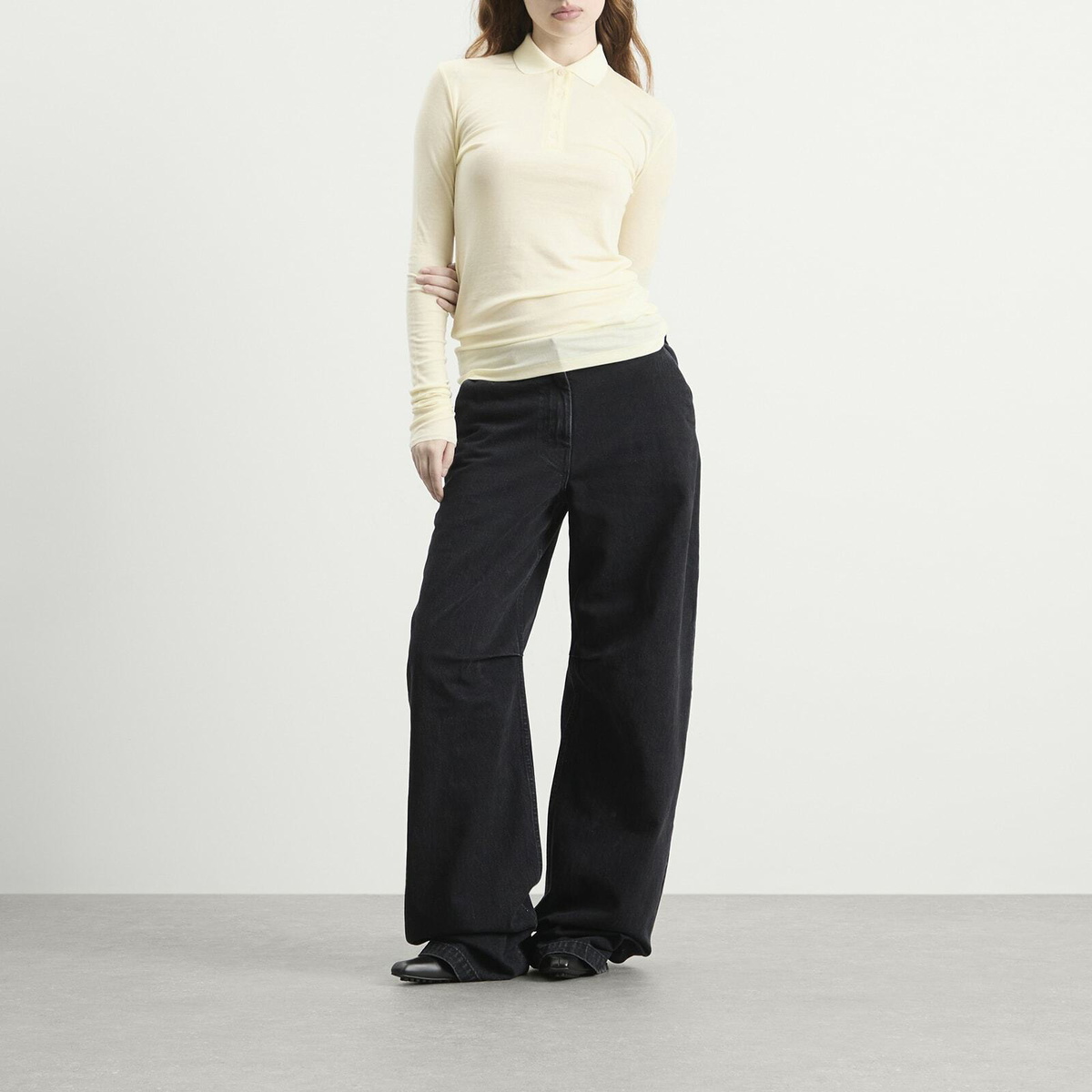Entire Studios Women's Long Sleeve Polo in Limone
