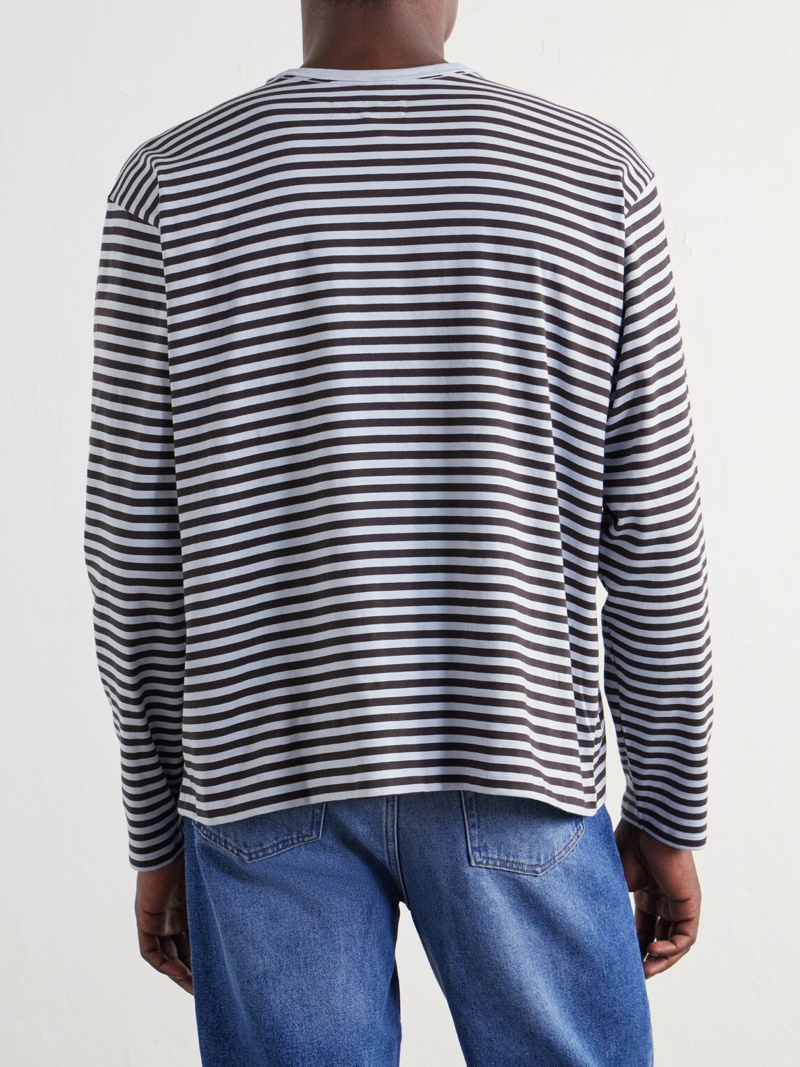 Rag & Bone - Striped Cotton-Jersey T-Shirt - Blue