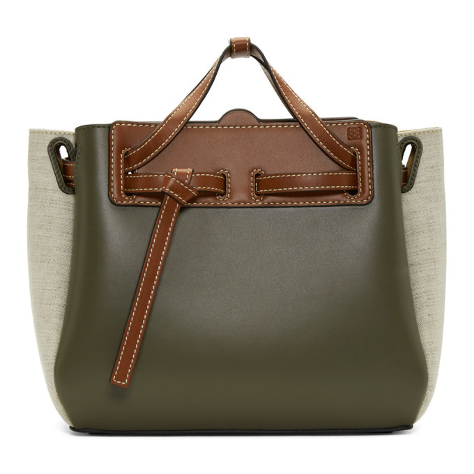 Loewe Green and Off-White Mini Lazo Bag Loewe