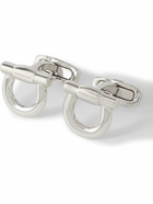 FERRAGAMO - Gancini Logo-Engraved Palladium-Plated Cufflinks