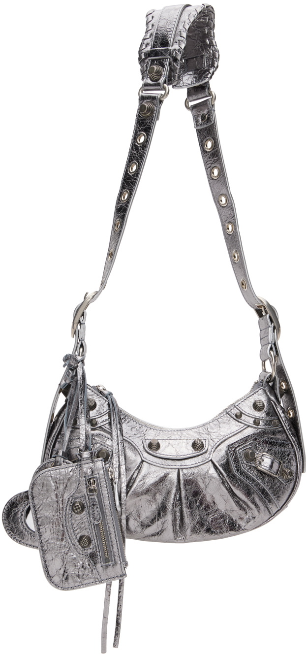 Le Cagole Small Shoulder Bag, Silver Hardware