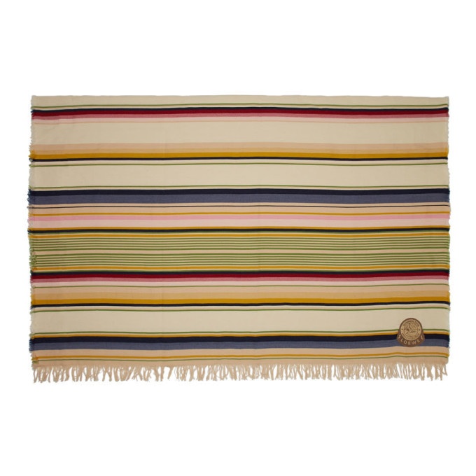 Photo: Loewe Beige Stripes Wool Blanket