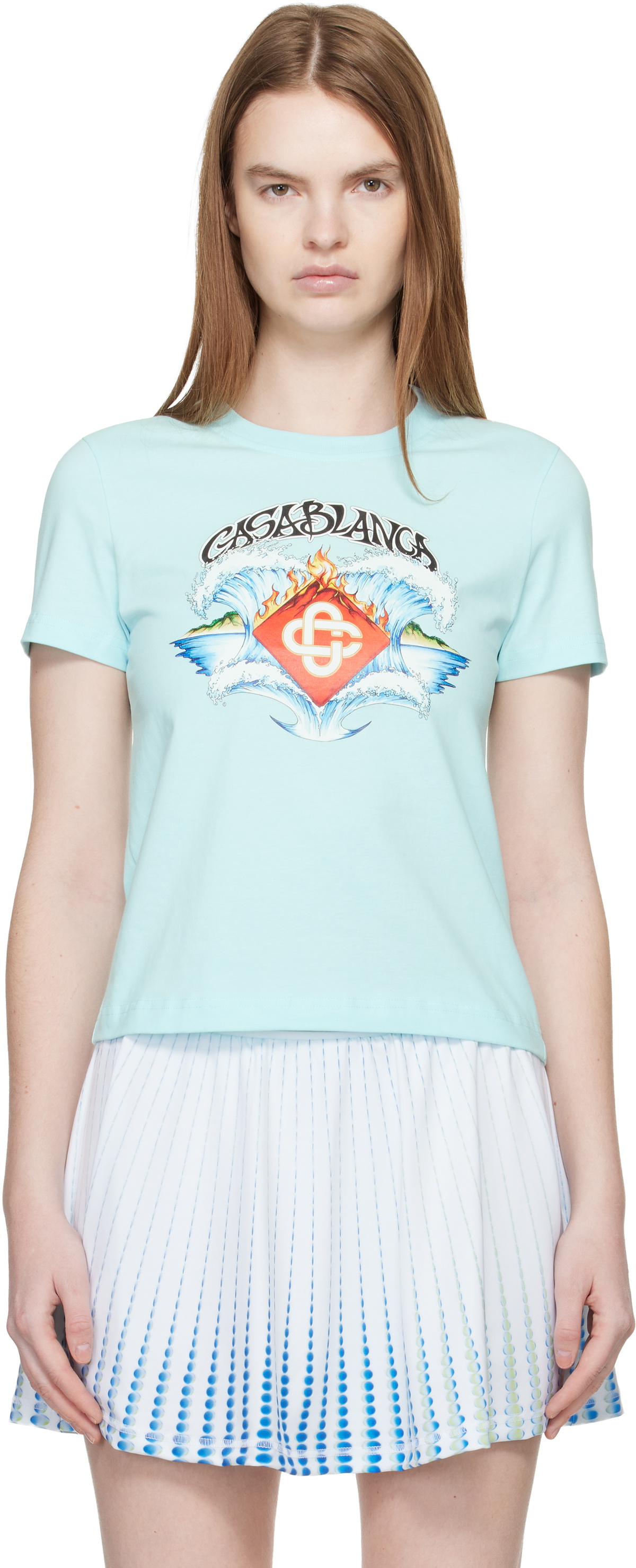 Casablanca Blue Waves Fitted T-shirt