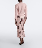 Erdem Floral satin midi skirt