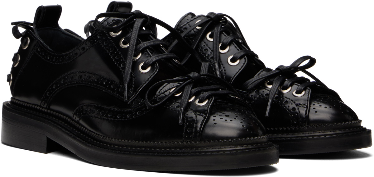 Simone Rocha Black Multi-Lace Cutout Brogues
