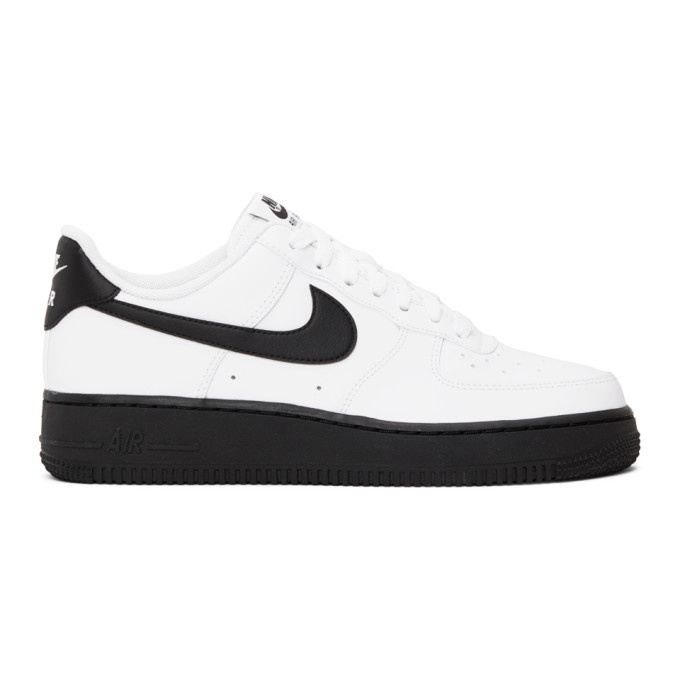 Photo: Nike White and Black Air Force 1 07 Sneakers