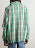 SAINT Mxxxxxx - Shermer Academy Distressed Checked Cotton-Flannel Shirt - Green