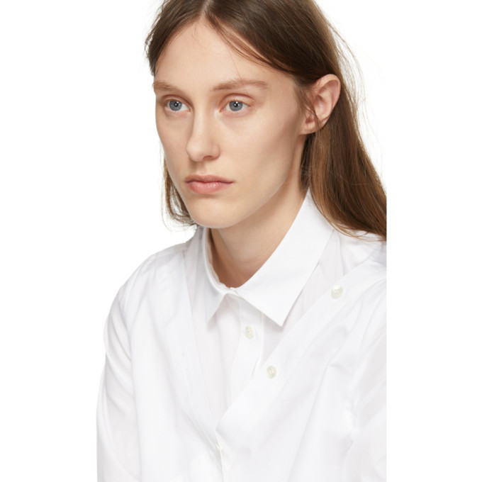 Chika Kisada White Front Drape Shirt
