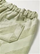 OAS - Straight-Leg Terry-Trimmed Cotton-Jersey Drawstring Shorts - Green