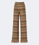La DoubleJ Embroidered cotton-blend palazzo pants