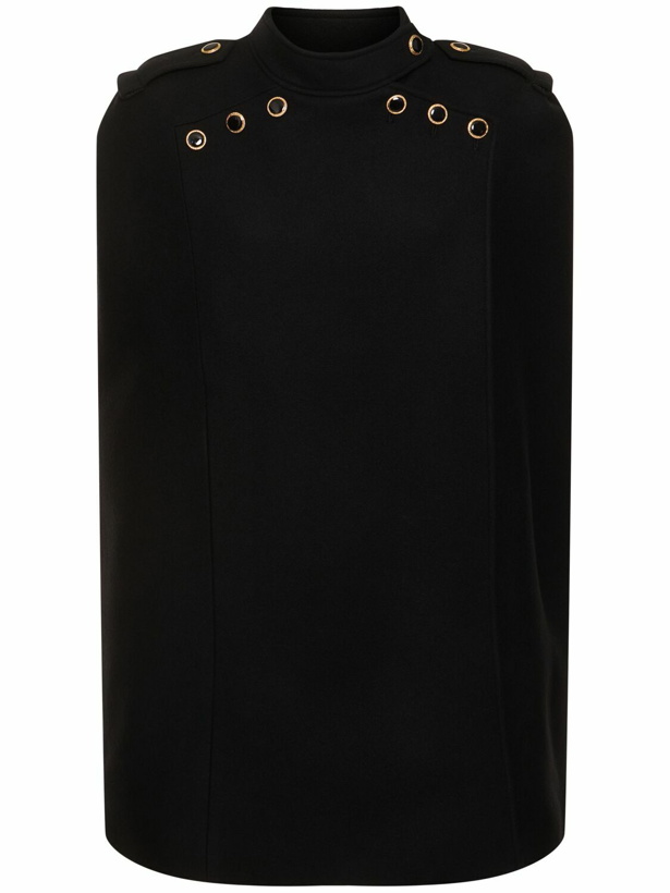 Photo: ALESSANDRA RICH Wool Cape with Embellished Buttons