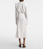 Magda Butrym Embroidered silk, wool and cotton-blend midi dress