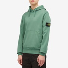 Stone Island Men's Cotton Fleece Garment Dyed Hoodie in Sage