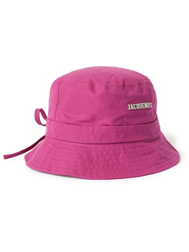 Photo: Jacquemus - Le Bob Logo-Appliquéd Cotton-Canvas Bucket Hat - Pink