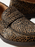 VINNY'S - Paname Leopard-Print Calf Hair Penny Loafers - Brown - EU 40