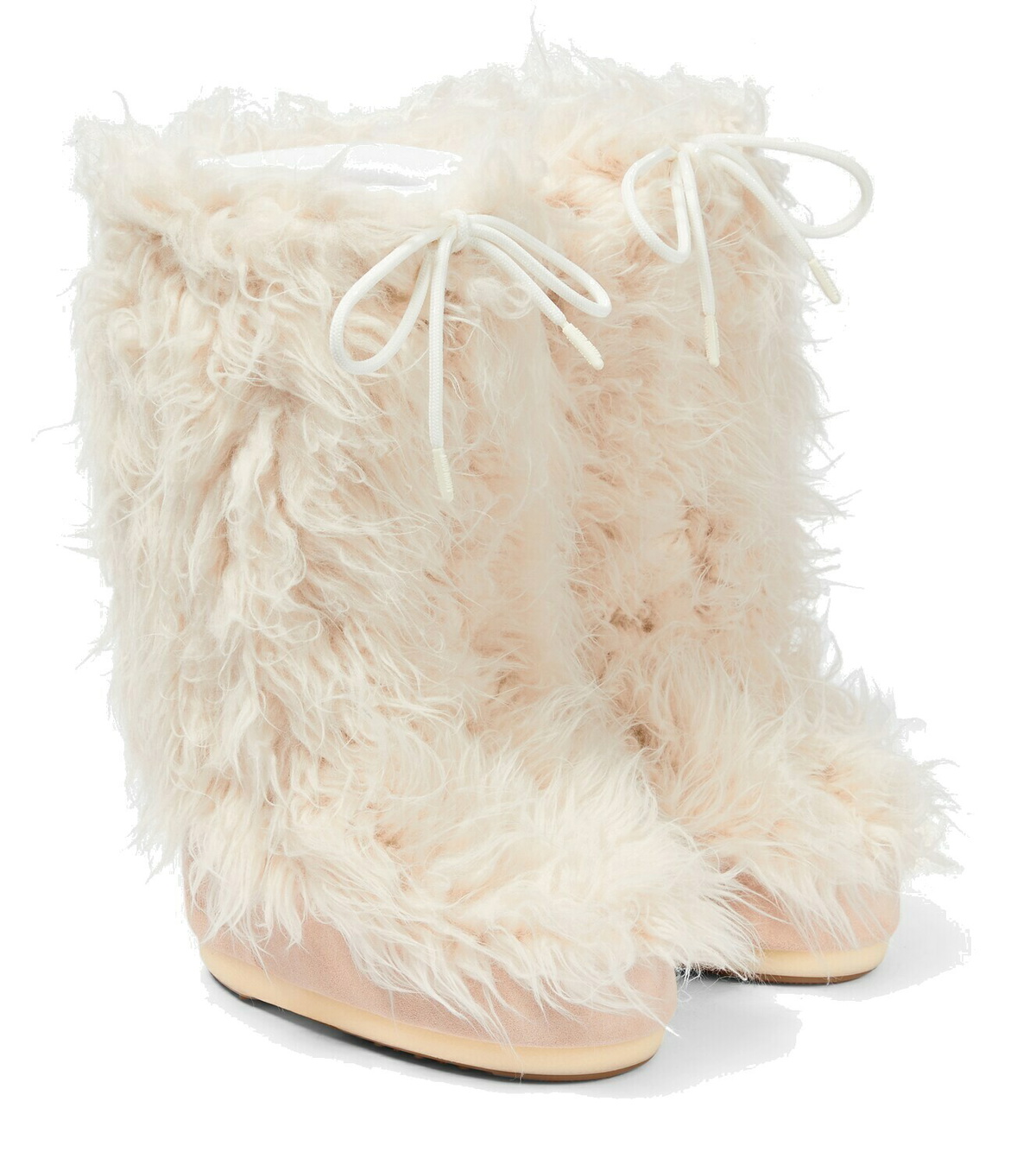 ICON YETI PALE-PINK FAUX-FUR BOOTS