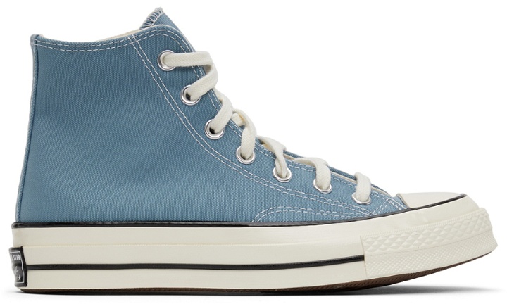 Photo: Converse Blue Recycled Canvas Chuck 70 Hi Sneakers