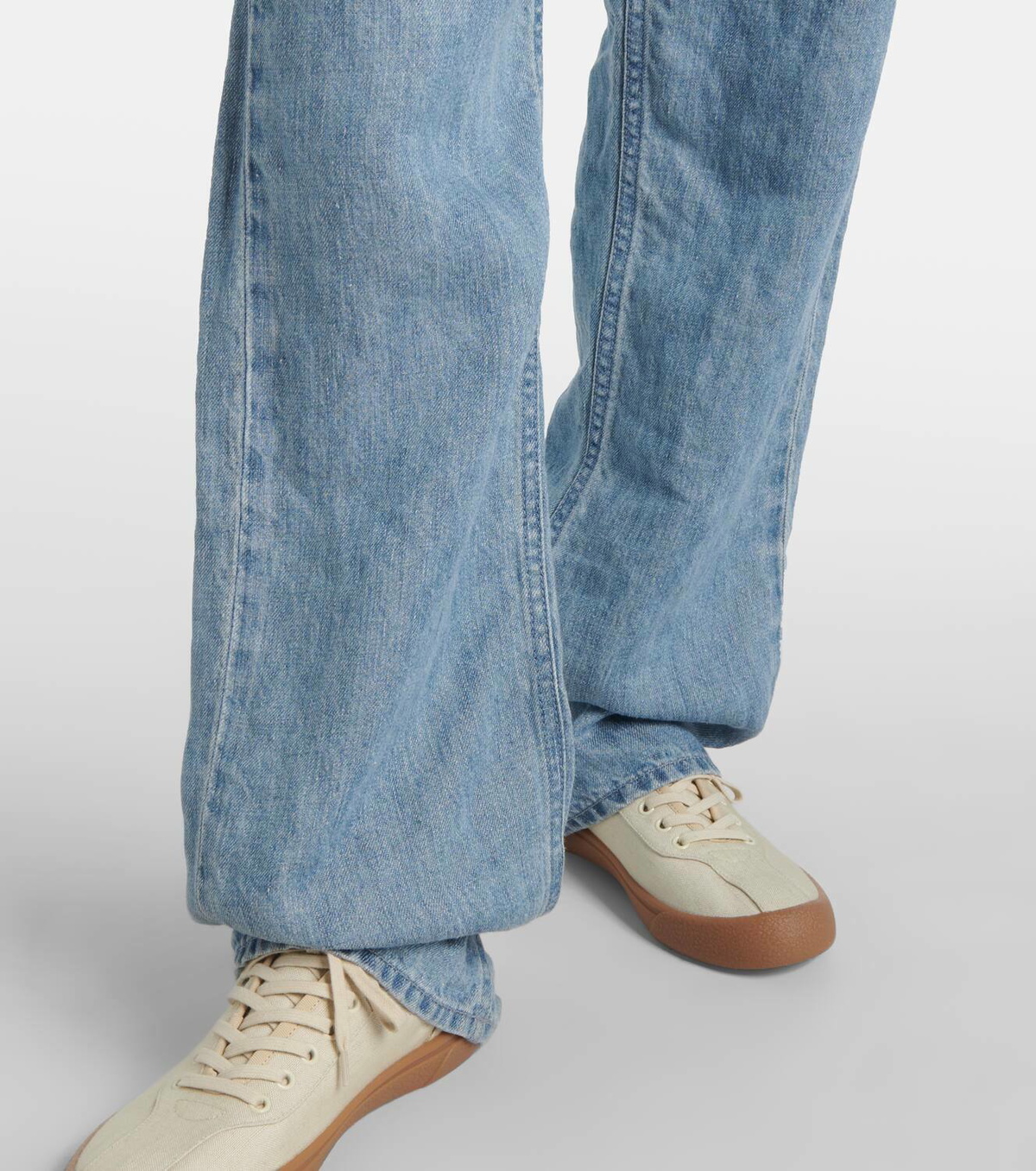 The Row Tarley mid-rise linen wide-leg jeans The Row