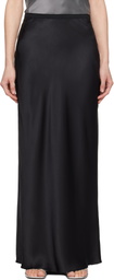 ANINE BING Black Bar Silk Maxi Skirt