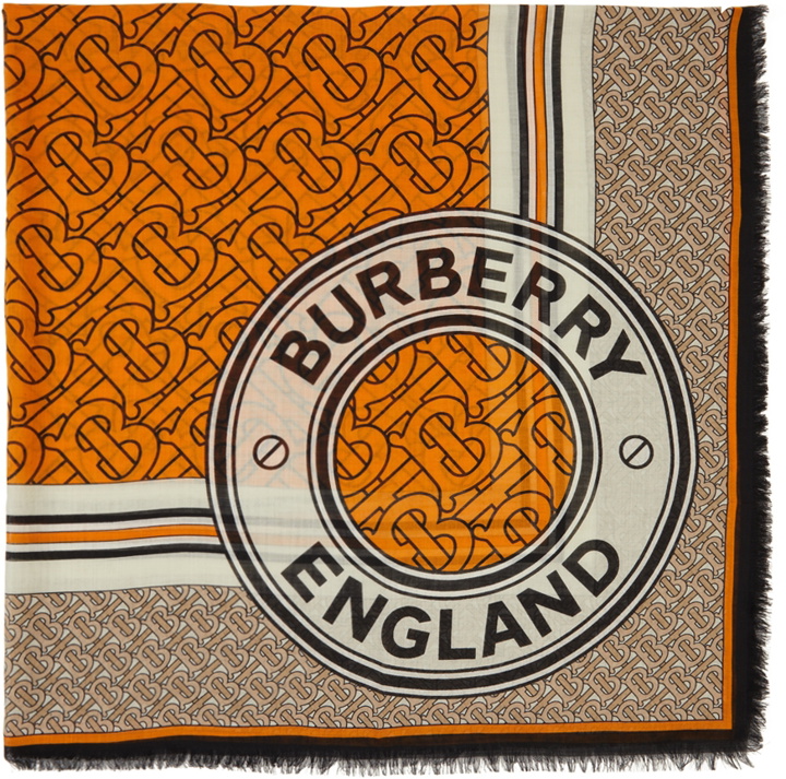 Photo: Burberry Silk & Wool Gauze Monogram Square Scarf