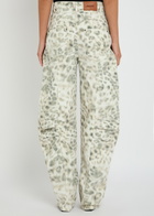 Rotate Sunday Leopard-print Barrel-leg Jeans