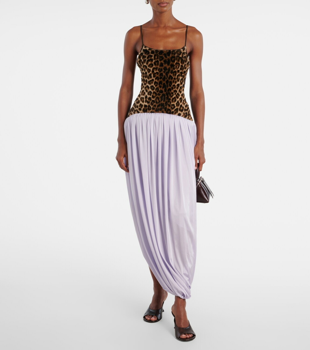 Jacques Wei Leopard-print draped maxi dress