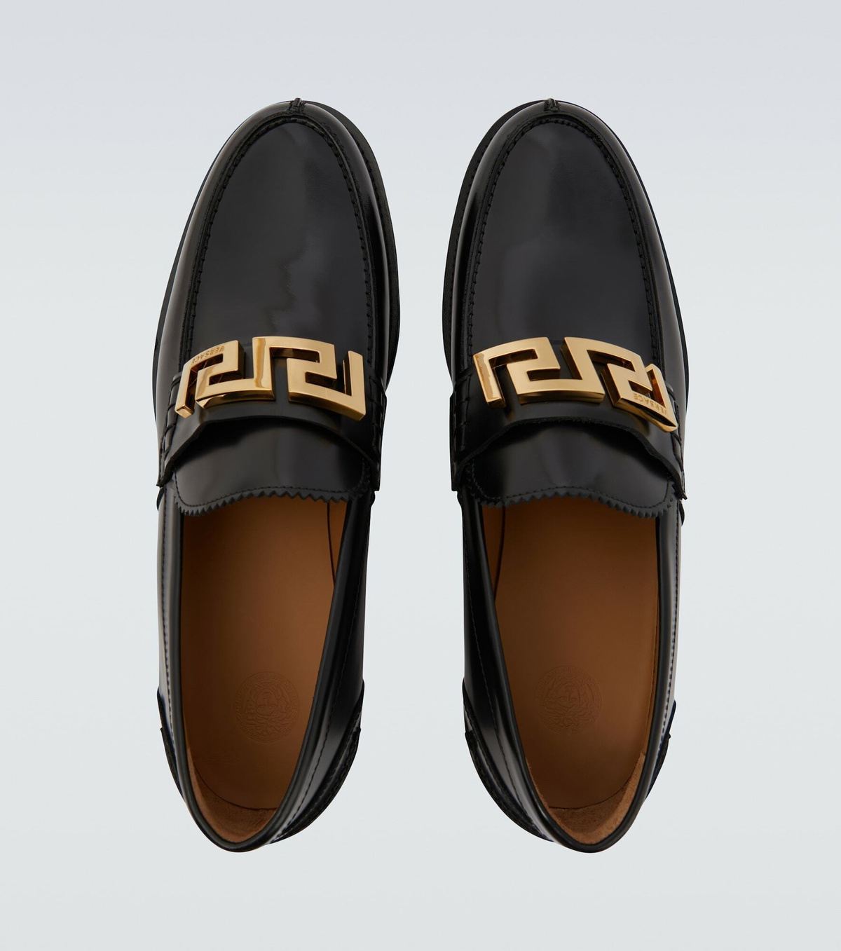 BNIB Versace La Greca Black Leather Loafers EU 40.5 VERSACE Greca Men main image 2
